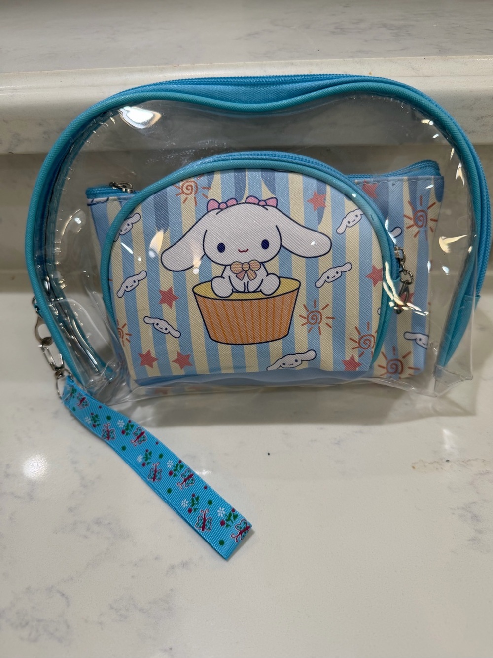 Sanrio Cinnamoroll Bunny Cupcake Bag Trio - Blue & White